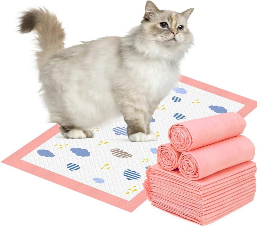 cat litter PWEZON | 100 Pcs Disposable Cat Litter Pads 17.7X13 Inch,For Compatible Refills, For Tidy Cat Litter System, 6-Layer Leak-Proof ,Super Absorbent Cat Pads