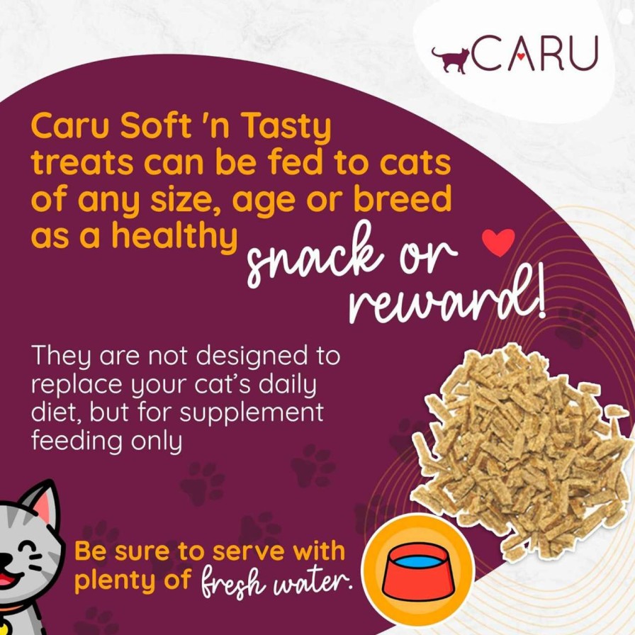 cat food wet Caru | Caru - Soft 'N Tasty Baked Bites - Chicken Bites Cat Treats - Flavorful All-Natural Treats - Pack Of 3