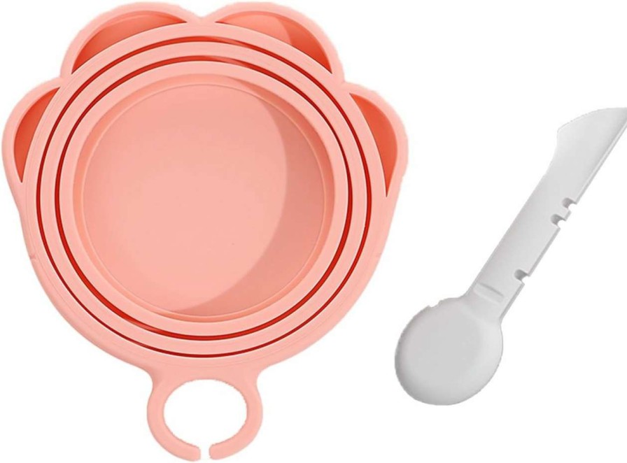 cat food wet Trumoon | Trumoon Pet Food Can Cover Lids And Spoon Kit, Silicone Lid With Canning Spoon For Cat/Dog Cans. Pet Can Lid With Pet Can Opener For Wet Food Cans(2Can Lids & Spoons(Black&Pink))