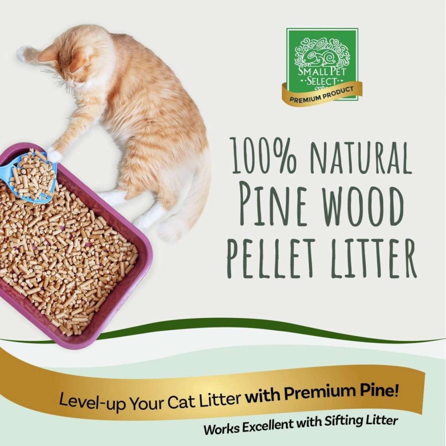 cat litter Small Pet Select | Small Pet Select Premium Pine Pelleted Cat Litter, 100% All Natural Pellet Kitty Litter, Non Clumping Non Tracking Low Dust Litter Meant For Use With Sifting Litter Box, Made In Usa, 20 Lbs