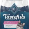 cat food Blue Buffalo | Blue Buffalo Tastefuls Sensitive Stomach Natural Adult Dry Cat Food, Chicken 15Lb Bag