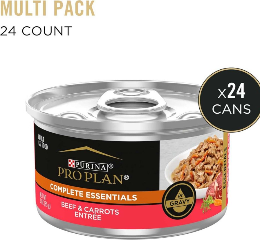 cat food wet Purina Pro Plan | Purina Pro Plan High Protein Cat Food Gravy, White Meat Chicken And Vegetable Entree - (24) 3 Oz. Pull-Top Cans