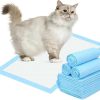 cat litter PWEZON | 50 Pcs Disposable Cat Litter Pads 17.7X13 Inch, For Cat Litter Pan, Absorbent Fast, 6-Layer Leak-Proof, Super Absorbent Cat Pads(Blue) (50Pcs)