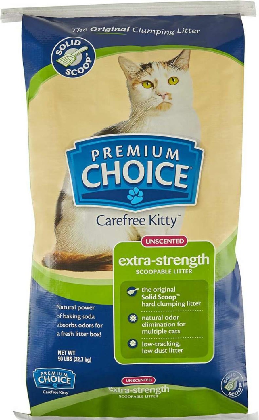 cat litter Premium Choice | Premium Choice Carefree Kitty Unscented All-Natural Clumping Cat Litter - 25Lb Bag (Packaging May Vary)