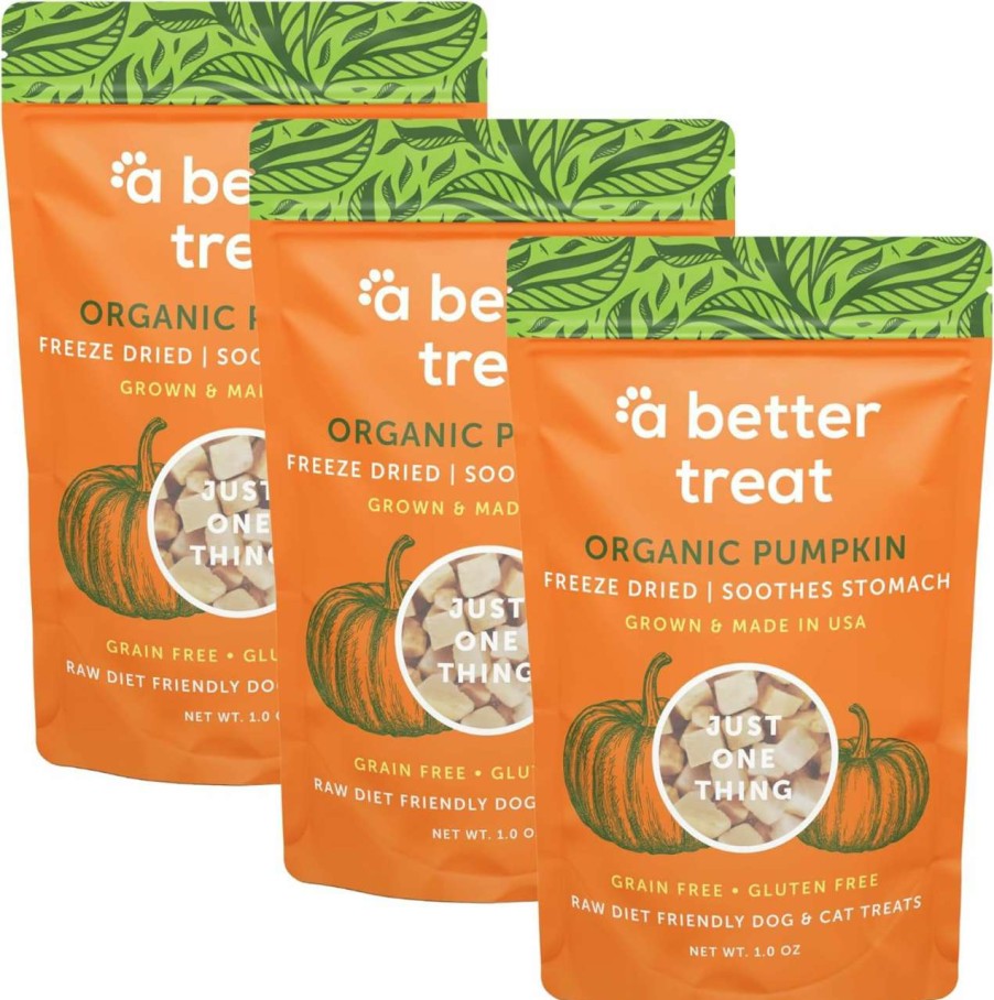 cat food A Better Treat | A Better Treat Freeze Dried Organic Pumpkin Dog And Cat Treats, Organic, Single Ingredient | Natural, Healthy, Diabetic Friendly | Made In The Usa