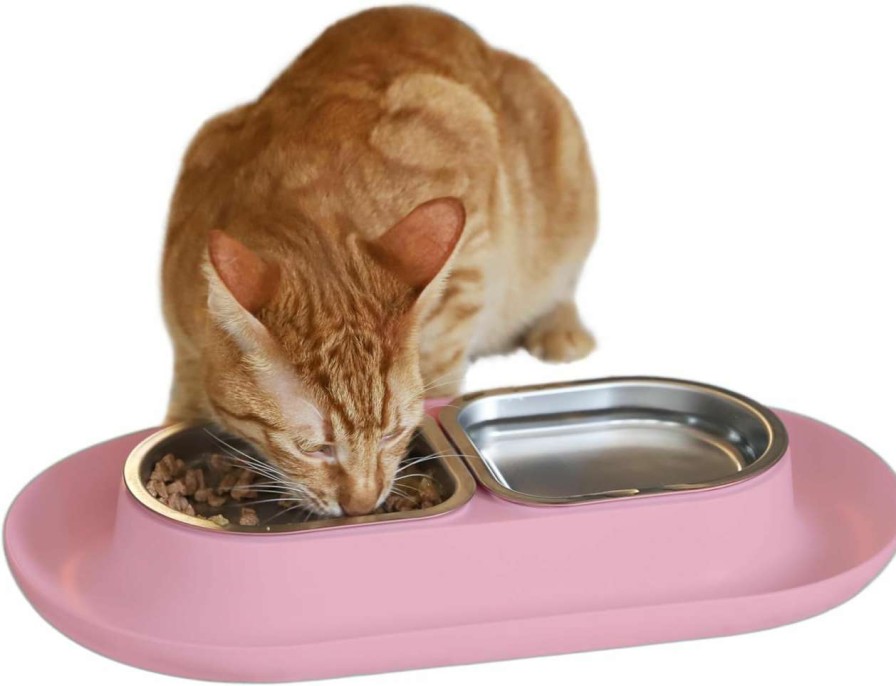 cat food wet Hepper | Hepper Nomnom - Spill Proof Elevated Cat Bowls For Food And Water - Whisker Relief Cat Bowl + Raised Cat Food Bowls: A Safe Cat Dish For Messy Cats - Stainless Steel Cat Bowl Station