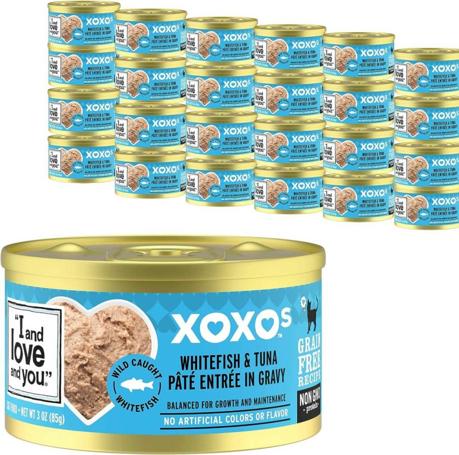 cat food I AND LOVE AND YOU | I And Love And You" Xoxos Canned Wet Cat Food, Chicken And Tuna Stew, Grain Free, Real Meat, No Fillers, 3 Oz Cans, Pack Of 24 Cans