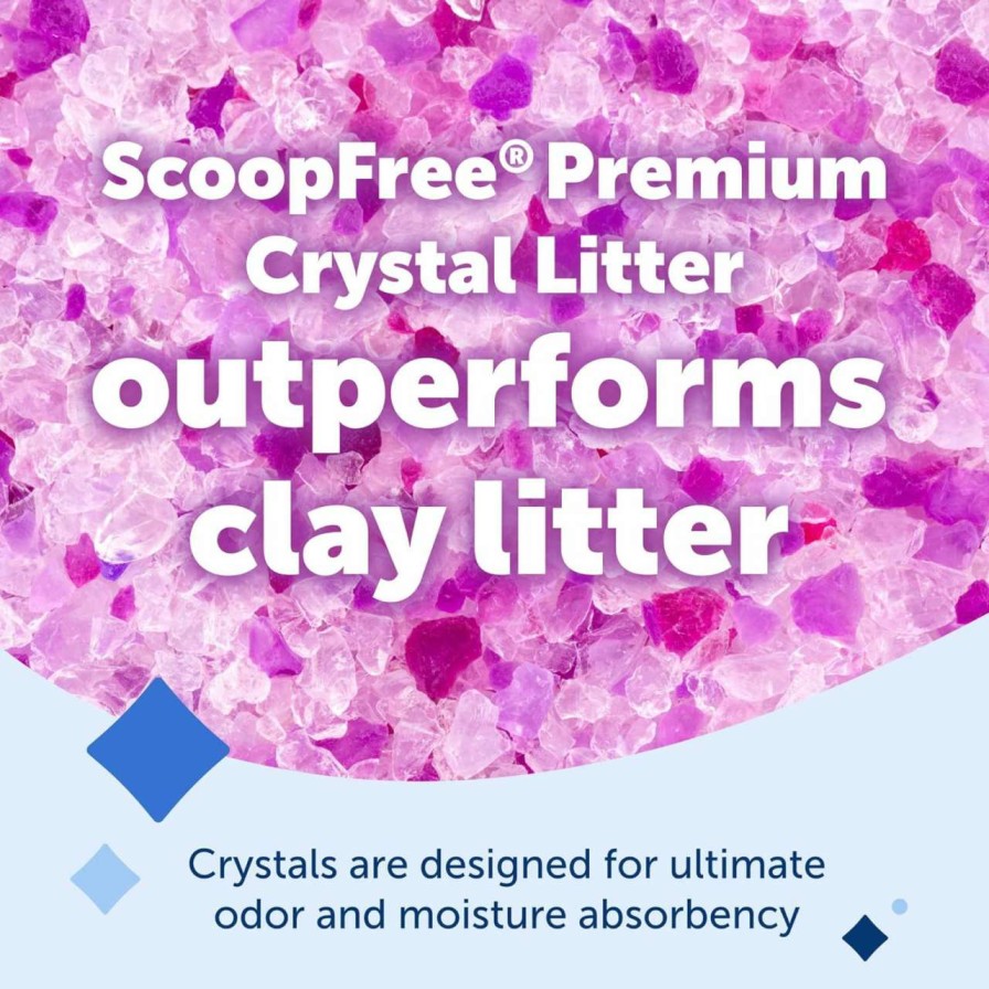 cat litter PetSafe | Petsafe Scoopfree Crystal Cat Litter - 5X Better Odor Control Than Clay Litter - Less Tracking & Dust For A Fresh Home - Non-Clumping - Two 4.3 Lb Bags Of Litter (8.6 Lb Total) - Lavender