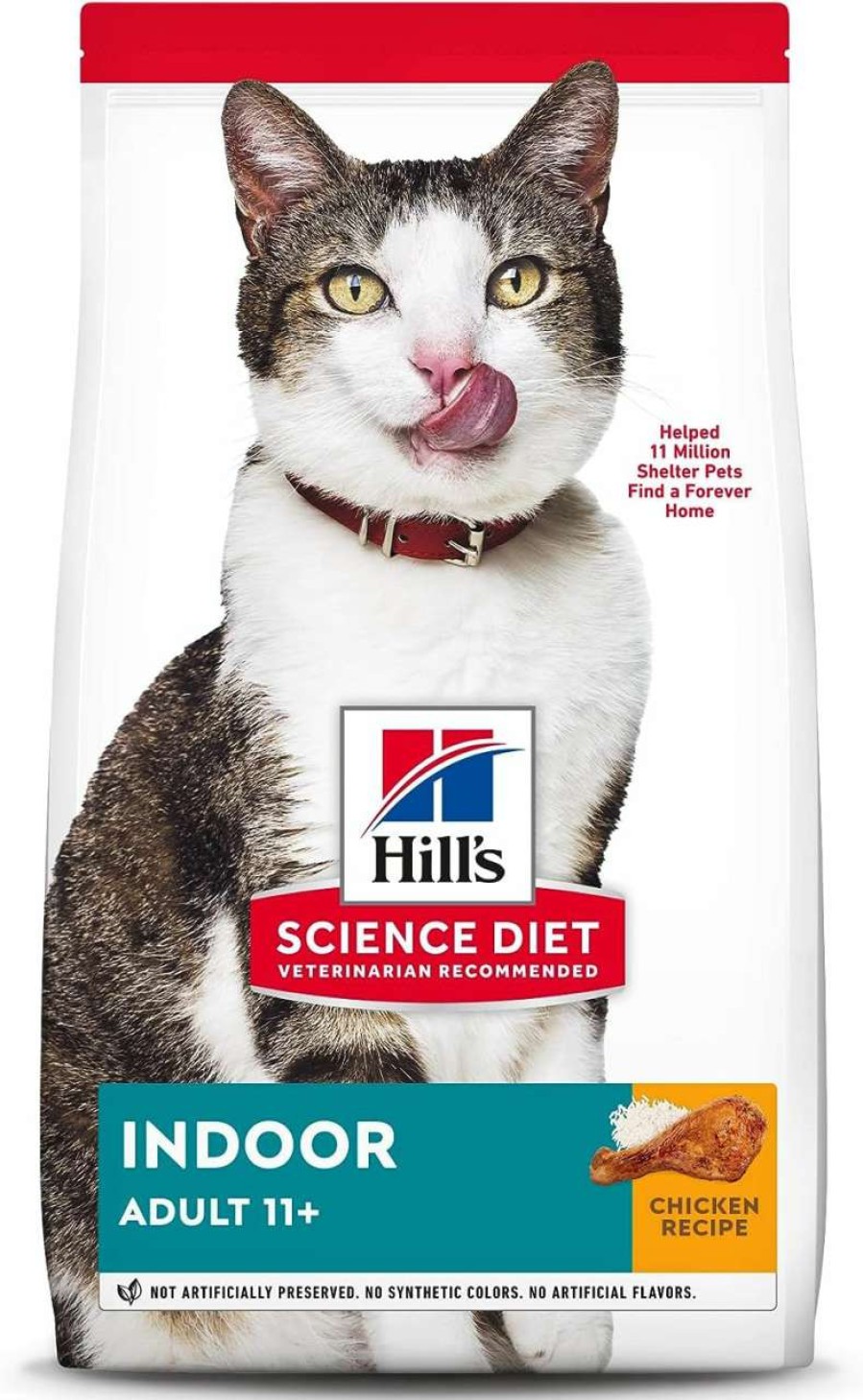 cat food Hill's Science Diet | Hill'S Science Diet Dry Cat Food, Adult 11+, Indoor, Chicken Recipe, 7 Lb. Bag