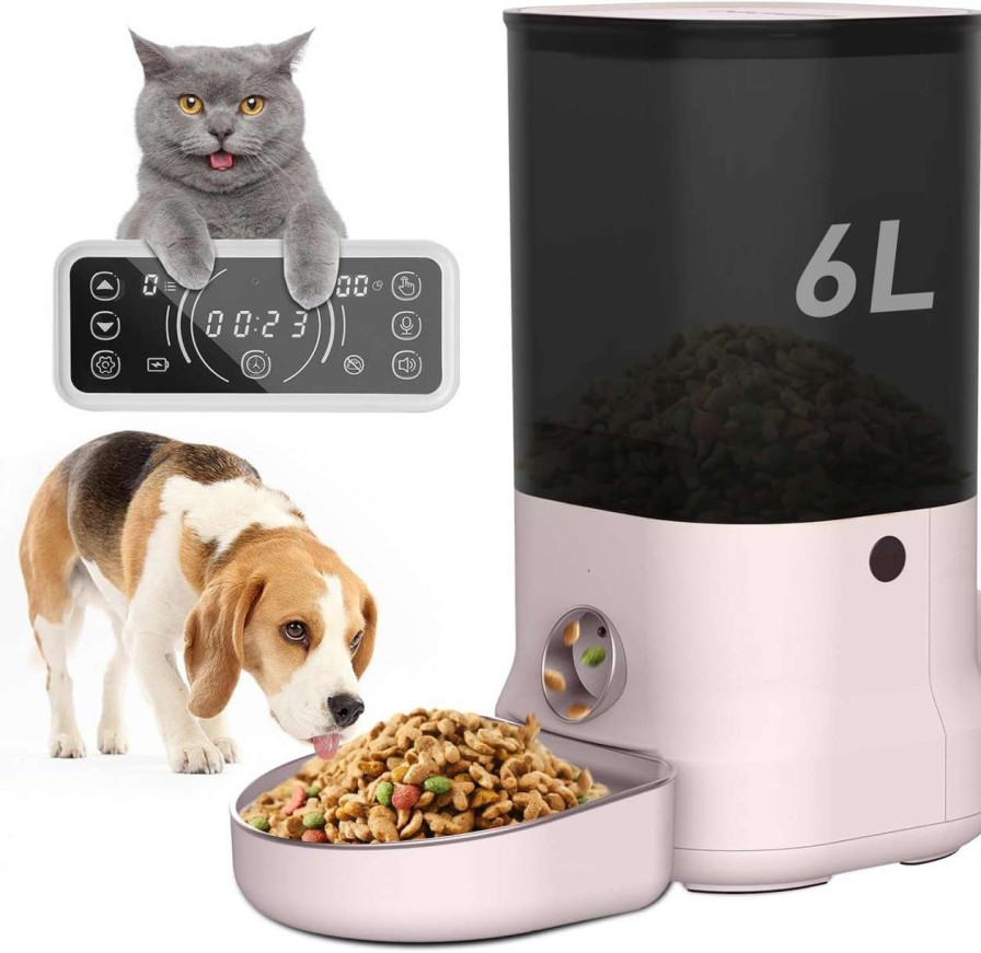 cat food DOGNESS | Dogness 6L Pet Feeder,Automatic Cat Feeder | Timed Programmable Auto Pet Dog Food Dispenser Feeder For Kitten Puppy - Easy Portion Control,Voice Recording,Battery And Plug-In Power (6L, 6L White)