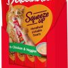 cat food Hartz | Hartz Delectables Squeeze Up Interactive Lickable Wet Cat Treats For Adult & Senior Cats, Chicken & Veggies, 4 Count (Pack Of 8)