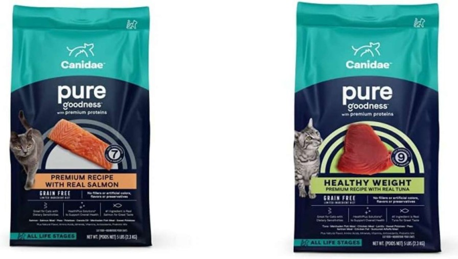 cat food dry CANIDAE | Canidae Pure Limited Ingredients Premium Dry Cat Food Bundle, Chicken And Salmon Recipes, 5 Pounds (Pack Of 2), Grain Free