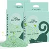 cat litter YODUPES | Yodupes Cat Litter, Lightweight Natural Tofu Clumping Cat Litter Odor Control 99.9% Dustfree, Flushable Low Tracking, 10.6 Lb Total, Pack Of 2