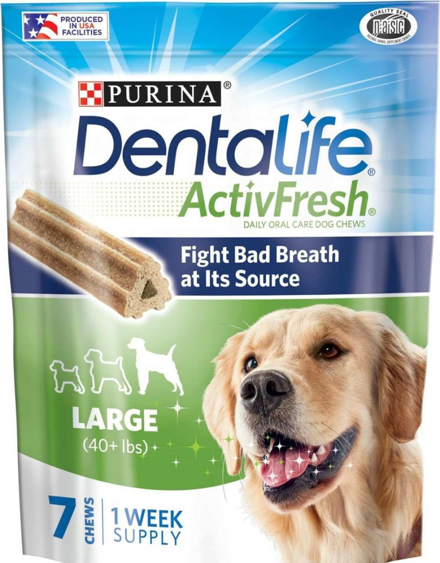 cat food Dentalife | Purina Dentalife Large Dog Dental Chews; Activfresh Daily Oral Care - 30 Ct. Pouch