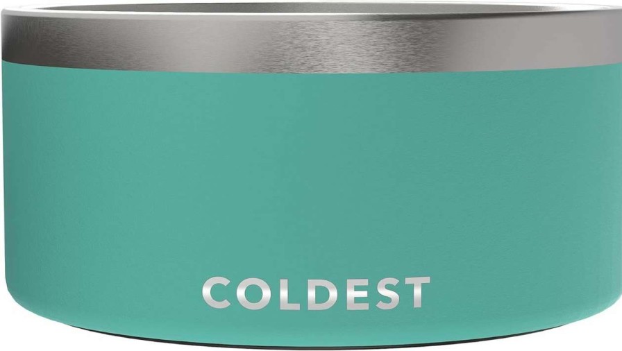 cat food The Coldest Water | Coldest Dog Bowl - Stainless Steel Non Slip No Spill Proof Skid Metal Insulated Dog Bowls, Cats, Pet Food Water Dish Feeding For Large Medium Small Breed Dogs (21 Oz, Stealth Black)