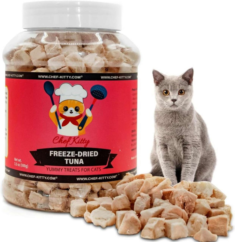 cat food dry Chef Kitty | Chef Kitty Freeze Dried Tuna Cat Treats - Made From 100% Wild Caught Tuna Our Freeze Dried Cat Treats Use Only 1 Ingredient - We Make Our Freeze Dried Treats For Cats In The Usa - Tuna 1.75Oz