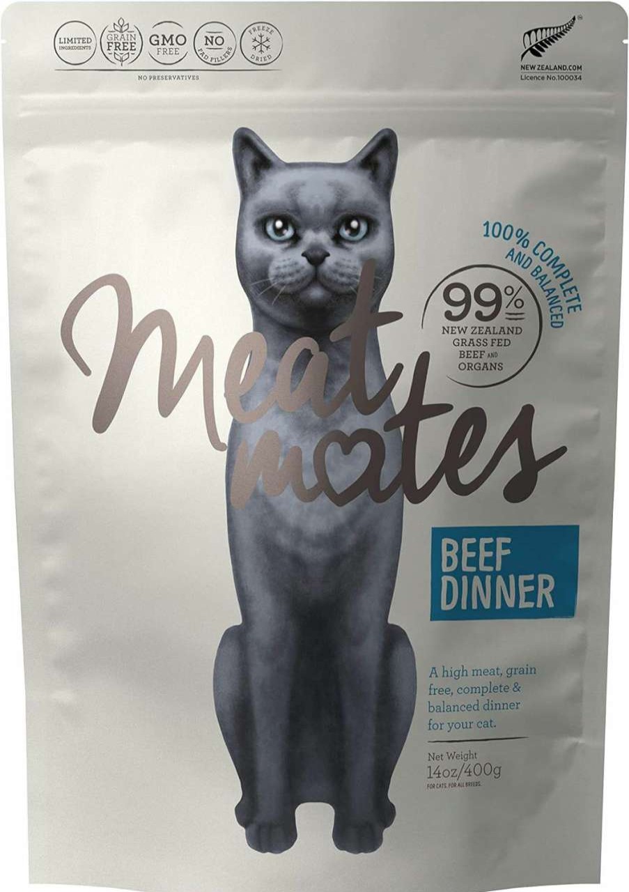 cat food wet Meat Mates | Meat Mates Chicken Dinner, Grain-Free Freeze Dried Cat Food 14Oz