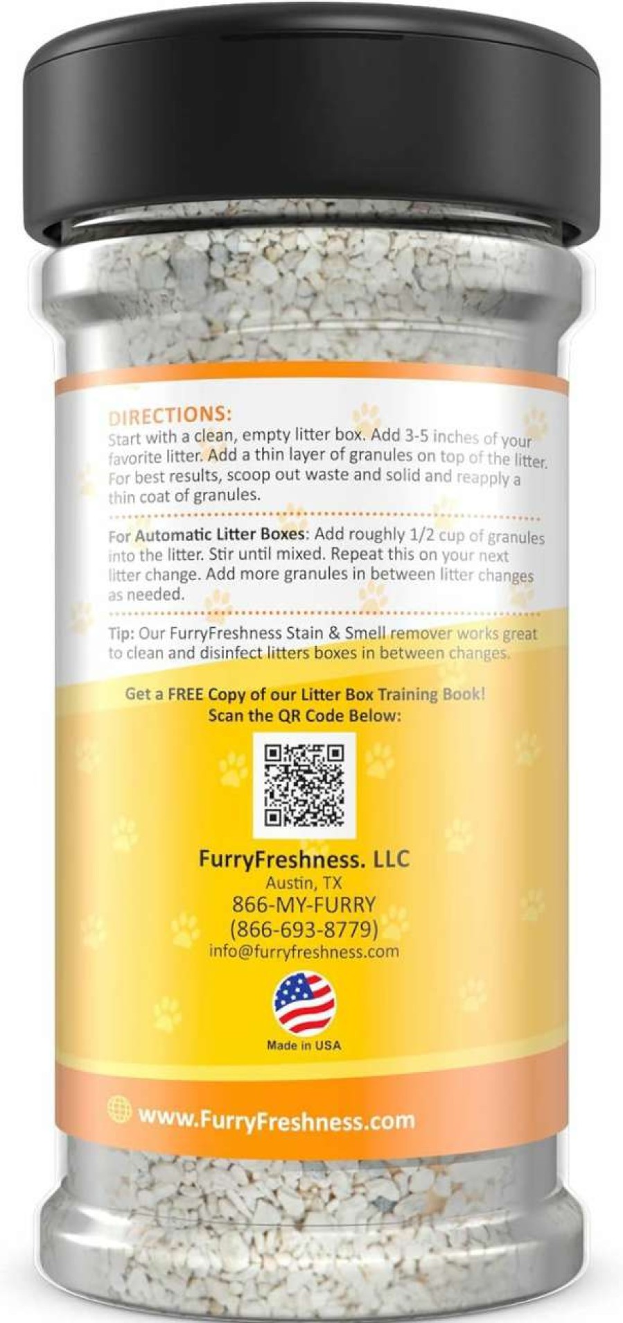 cat litter FurryFreshness | Furryfreshness Cat Litter Deodorizer & Litter Box Odor Eliminator - Works With All Litters To Increase The Life Of Your Litter -Made In Usa -Nontoxic, Fragrance Free Odor Control (2 Lbs)