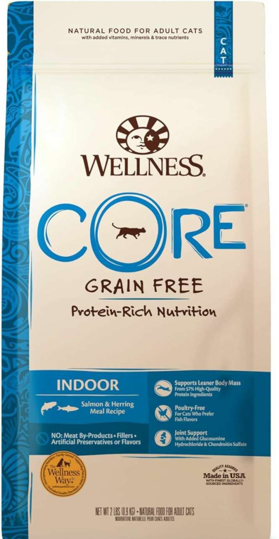 cat food Wellness | Wellness Core Grain Free Dry Cat Food, Original Recipe, Turkey, 5 Pound Bag Bundle Kittles Natural Grain Free Cat Treats (Chicken, 2 Oz)