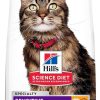 cat food dry Hill's Science Diet | Hill'S Science Diet Dry Cat Food, Adult, Sensitive Stomach & Skin, Chicken & Rice Recipe, 15.5 Lb. Bag