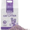 cat litter MILIFUN | Tofu Cat Litter, Dust-Free Kitty Litter, Ultra Absorbent Clumping Cat Pellet Litter, Fast Drying, Lavender Cat Tofu Litter Odor Control, Less Scattering, Pretty Dust-Free Mixed Tofu Cat Litter.