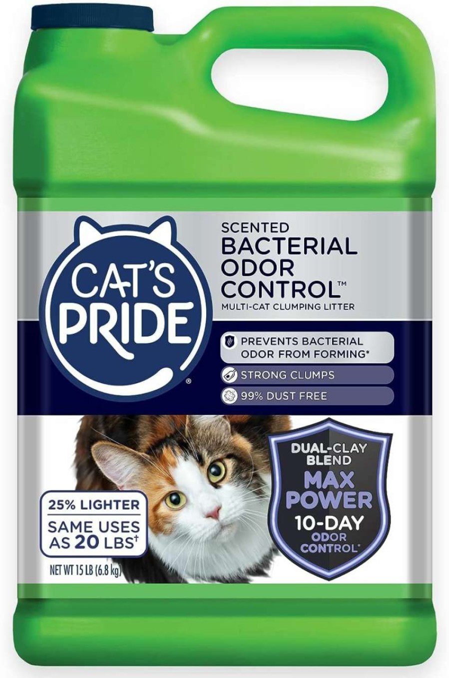 cat litter Cat's Pride | Cat'S Pride Max Power: Total Odor Control - Up To 10 Days Of Powerful Odor Control - Strong Clumping - 99% Dust Free - Multi-Cat Litter, Scented, 15 Pounds