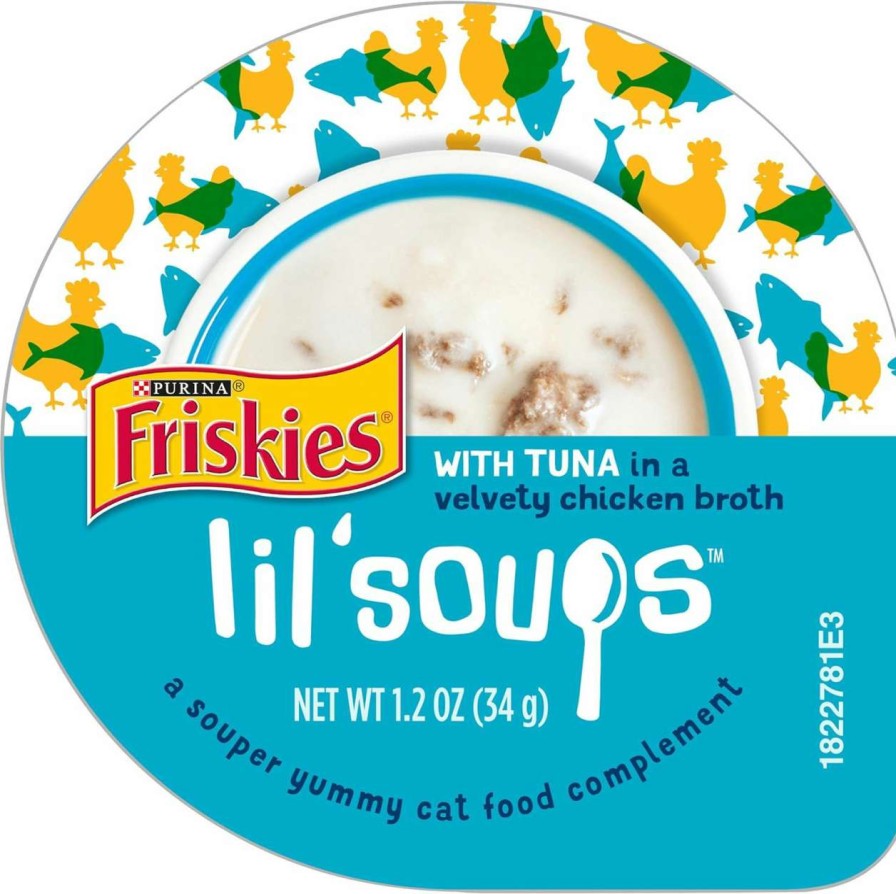 cat food wet Friskies | Purina Friskies Natural, Grain Free Wet Cat Food Complement, Lil' Soups - (8) 1.2 Oz. Cups