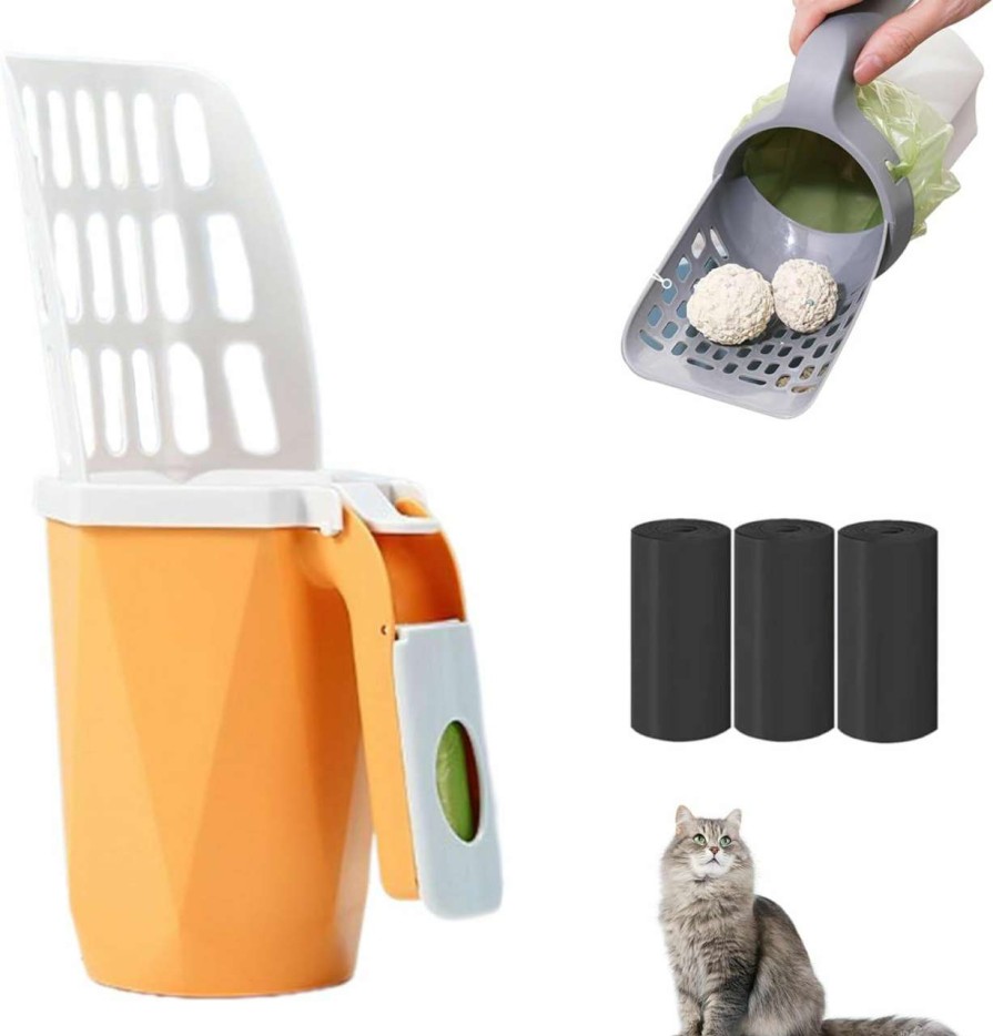 cat litter Generic | Cat Litter Shovel Scoop With Refill Bag For Pet, Cat Litter Shovel Scoop With Bag, Generous Capacity Pet Cat Litter Scooper, Cat Litter Shovel Scoop, Cat Litter Shovel Scoop Filter (Blue)