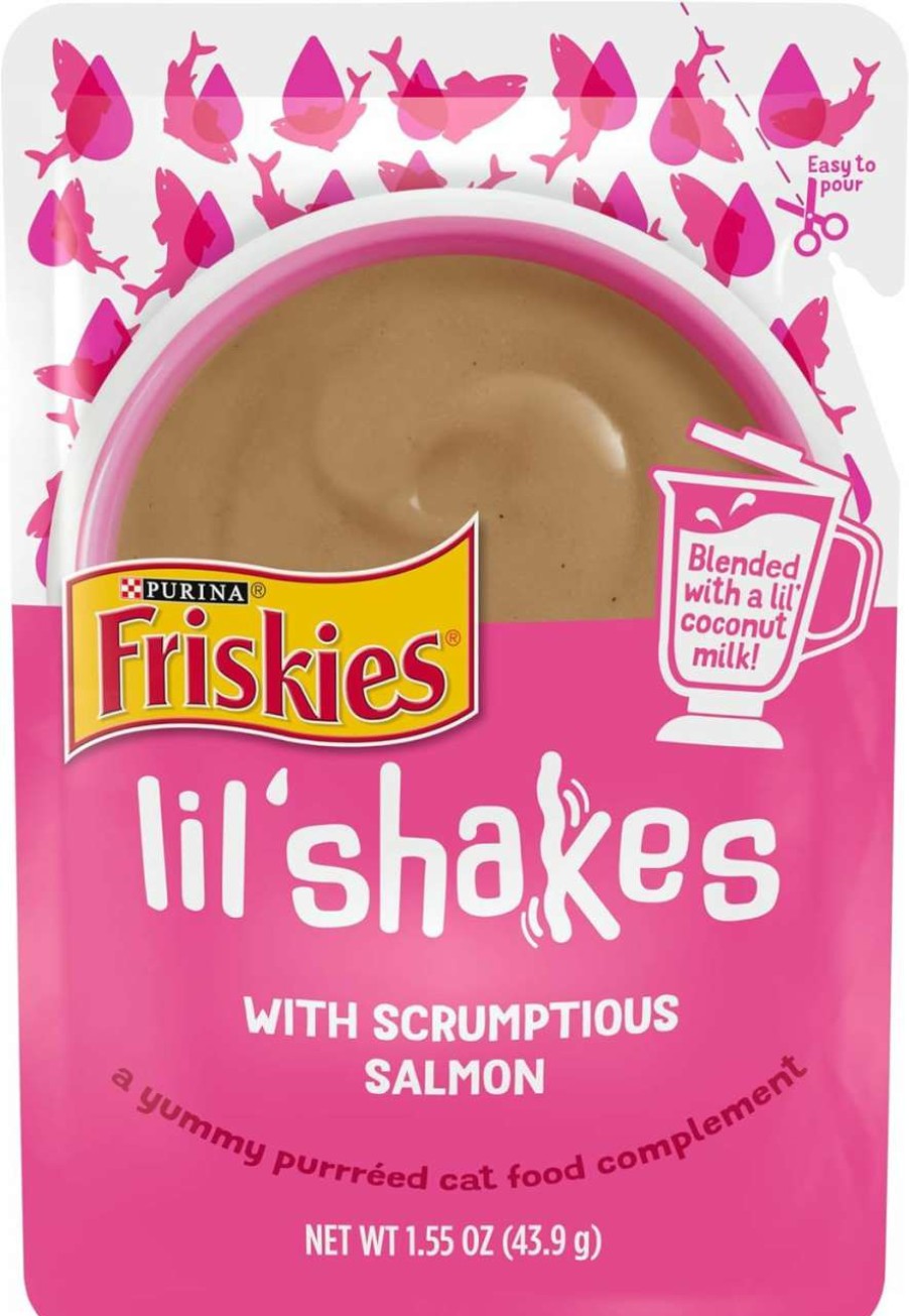 cat food wet Friskies | Purina Friskies Wet Pureed Cat Food Topper, Lil' Shakes With Tantalizing Tuna - (16) 1.55 Oz. Pouches