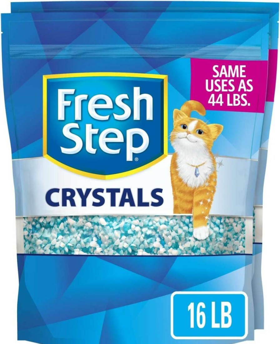 cat litter Fresh Step | Fresh Step Crystals Cat Litter, Ultra Lightweight And Absorbing, 16 Lbs Total, (2 Pack Of 8Lb Bags)