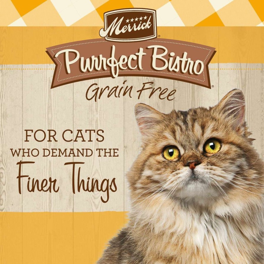 cat food dry Merrick | Merrick Purrfect Bistro Grain Free Cat Food, Real Chicken And Sweet Potato Dry Cat Food Recipe - 12 Lb. Bag