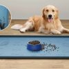 cat food Carry360 | Dog Food Mat - Silicone Dog Mat For Food And Water - 36\" X 24\" Large Pet Feeding Mats With Residue Collection Pocket - Waterproof Dog Cat Bowl Mat With High Edges To Prevent Water Food Spills (Black)