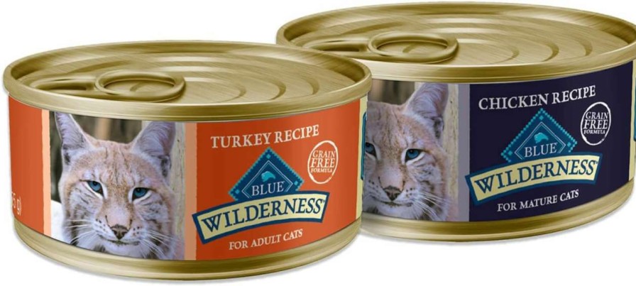 cat food wet Blue Buffalo | Blue Buffalo Wilderness High Protein Grain Free Senior Wet Cat Bundle, Chicken & Turkey