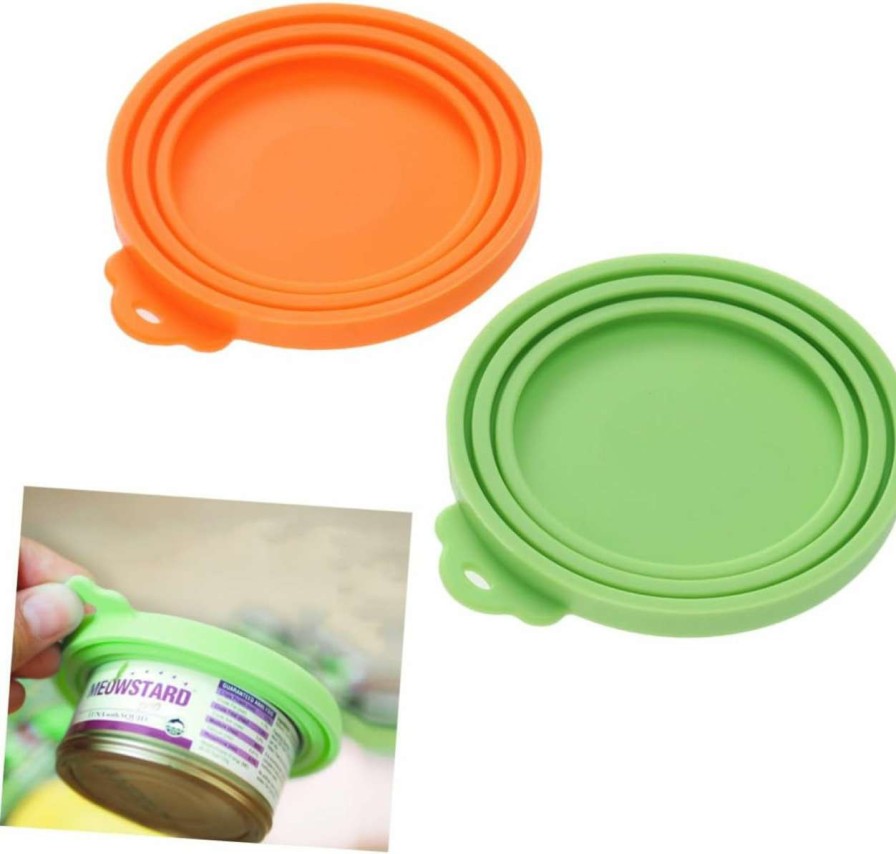 cat food NOLITOY | Nolitoy 2Pcs Pet Supplies Food Pet Cat Food Silicone Can Cover Cat And Dog Food Dog Food Can Cover For Pet Tableware Cover Can Cover Triple Can Lid Can Pet Food Can Cover