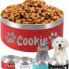 cat food Ronbeaud | Personalized Dog Bowls Custom Pet Bowl With Name Customized Cat Bowls Laser Engraved Stainless Steel Insulated Food Water Bowl Black 18 Oz