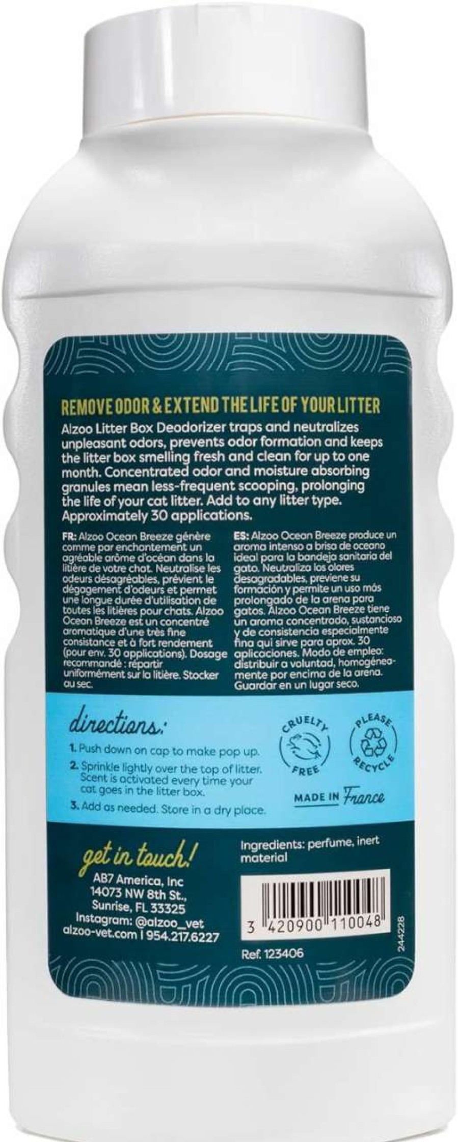 cat litter ALZOO | Alzoo Cat Litter Deodorizer, Concentrated Granules Absorb & Help Neutralize Odors, 100% Plant-Based Active Ingredients, Up To 30 Uses, Sweet Vanilla Scent, 26.6 Oz., Pack Of 2