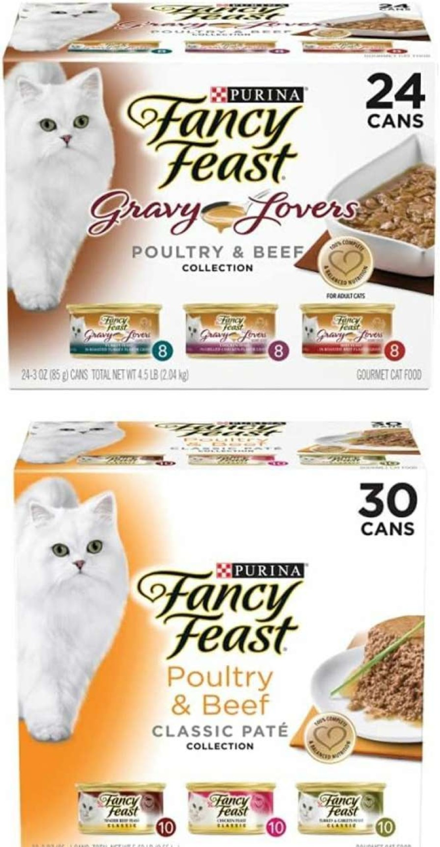 cat food PURINA Fancy Feast | Purina Fancy Feast Gravy Wet Cat Food Variety Pack, Gravy Lovers Poultry & Beef Feast Collection