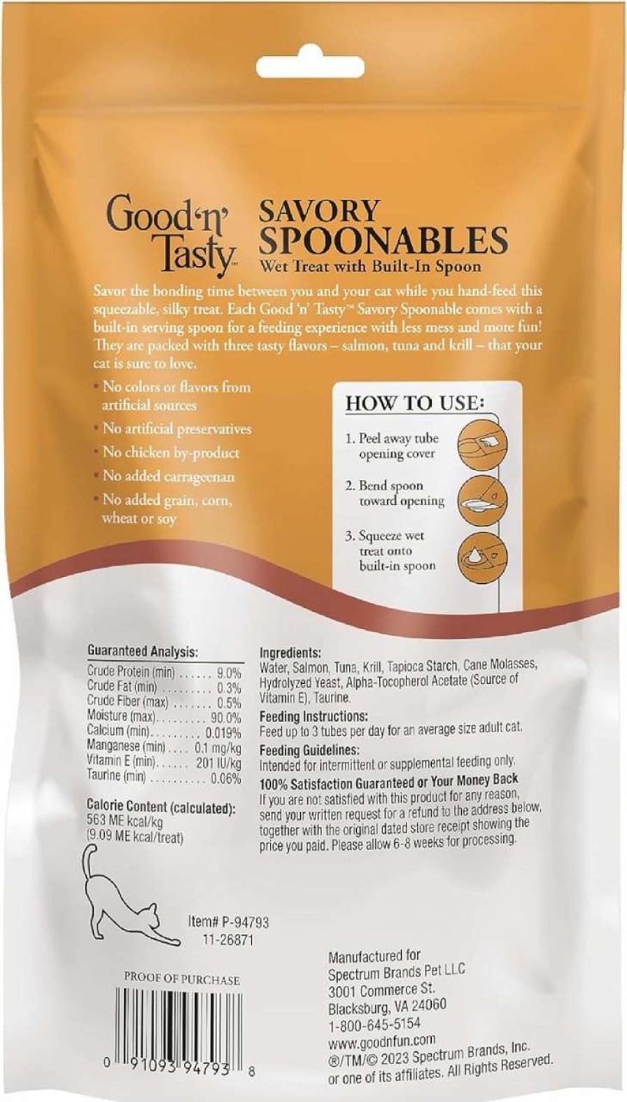 cat food dry Good'N'Tasty | Good 'N' Tasty Savory Spoonables With Real Chicken, Salmon & Duck, 10 Count Tube, Triple Flavor Squeezable Lickable Wet Treats For Cats With Built-In Spoon For Less Mess