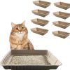 cat litter tonchean | Tonchean 8-Pack Disposable Cat Litter Box Disposable Litter Paper Box For Cats Tray Travel Toilet Cat Litter Box Indoor Outdoor