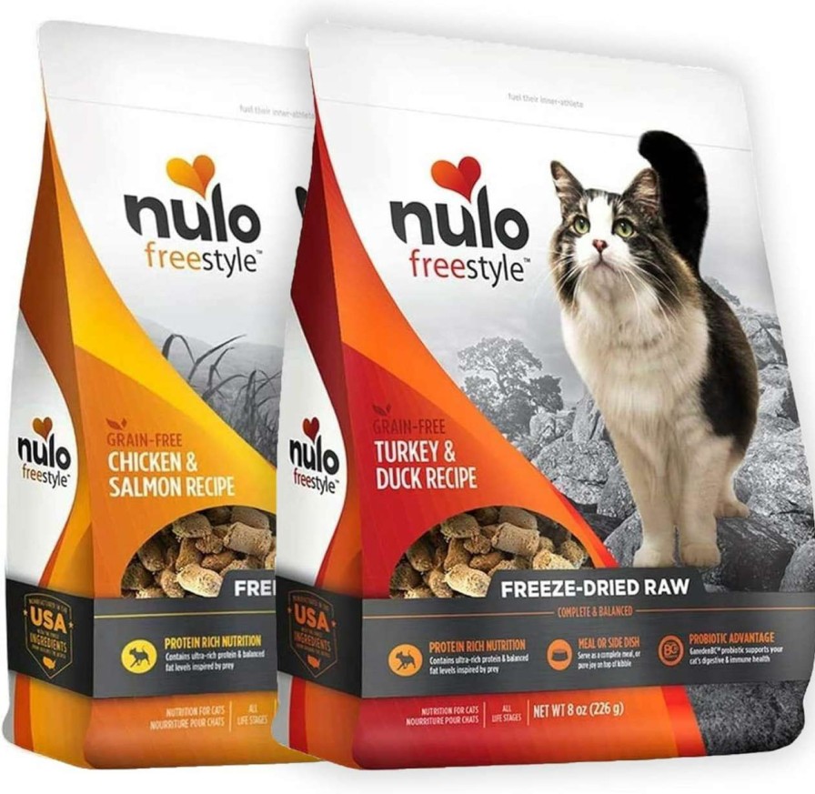 cat food dry Nulo | Nulo Freestyle Freeze-Dried Raw, Ultra-Rich Grain-Free Dry Cat Food For All Breeds And Life Stages With Bc30 Probiotic For Digestive And Immune Health 8 Ounce (Pack Of 1)