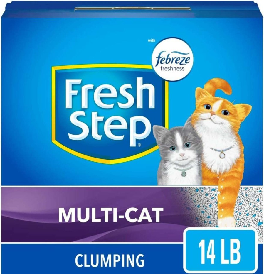 cat litter Fresh Step | Fresh Step Clumping Cat Litter With Febreze, 14 Lbs, Multi-Cat Odor Control