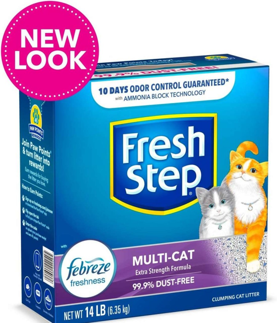 cat litter Fresh Step | Fresh Step Clumping Cat Litter With Febreze, 14 Lbs, Multi-Cat Odor Control