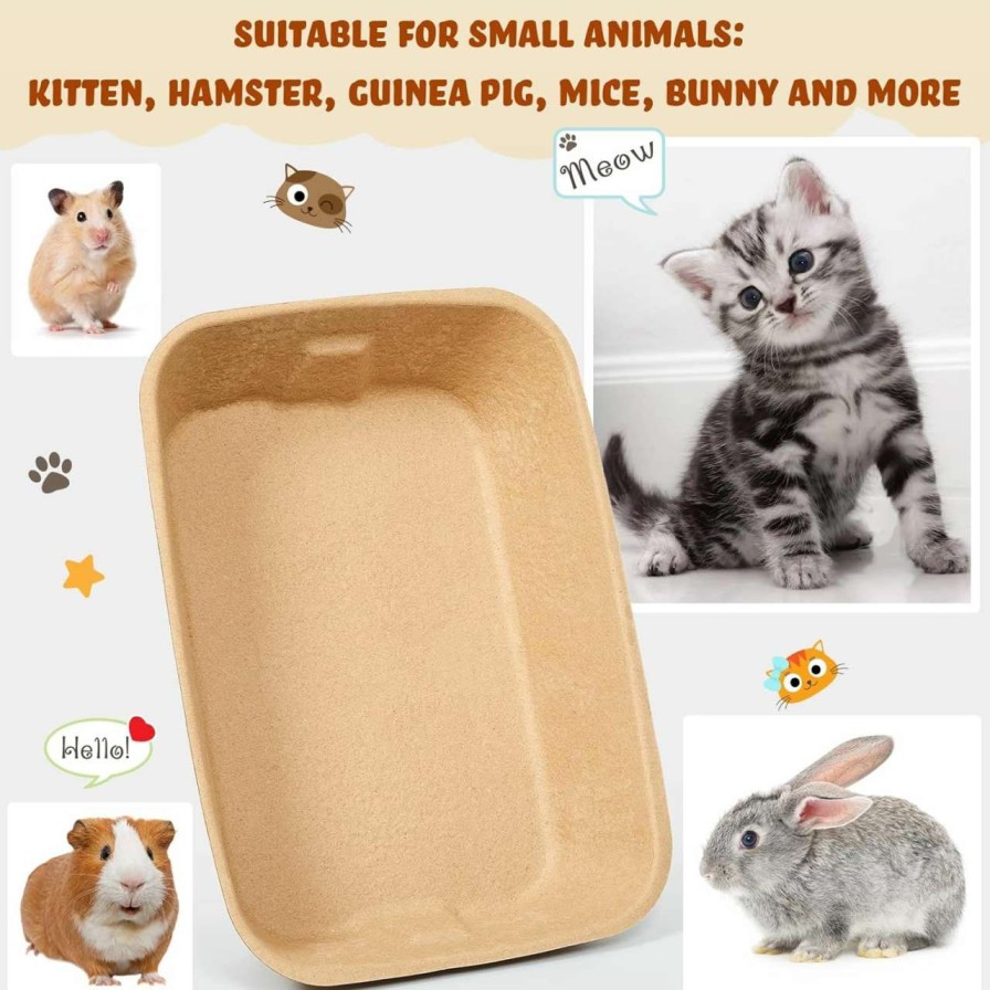 cat litter Tessco | 5 Pack Small Disposable Litter Kitten Box Disposable Cat Litter Tray Paper Cat Litter Box For Indoor Outdoor Small Animals Cat, Hamster, Guinea Pig, Mice, Bunny And More, 16.1 X 11.2 X 3.7 Inches