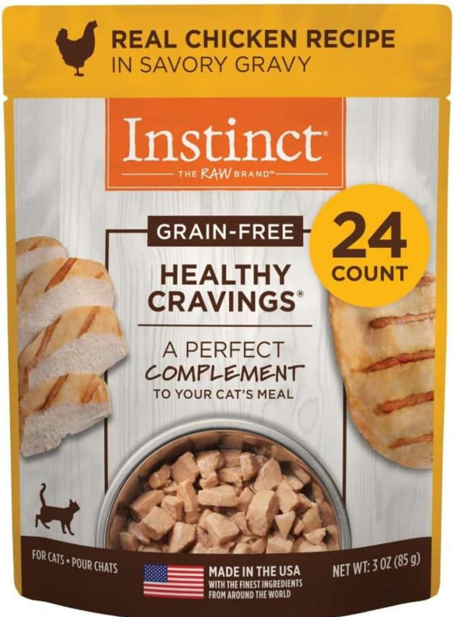 cat food Instinct | Instinct Healthy Cravings Grain Free Real Rabbit Recipe Natural Wet Cat Food Topper, 3 Ounce (Pack Of 24)