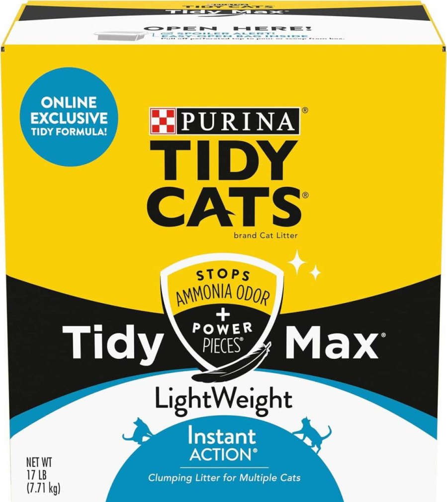 cat litter Purina Tidy Cats | Purina Tidy Cats Lightweight Clumping Cat Litter, Tidy Max Instant Action Formula - 17 Lb. Box