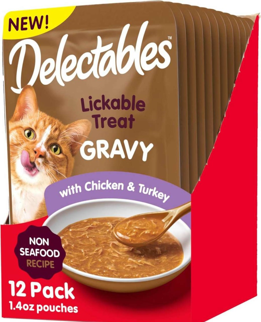 cat food wet Hartz | Hartz Delectables Gravy Non-Seafood Lickable Wet Cat Treat & Food Topper, Chicken, 12 Pack, 1.40 Ounce (Pack Of 12)