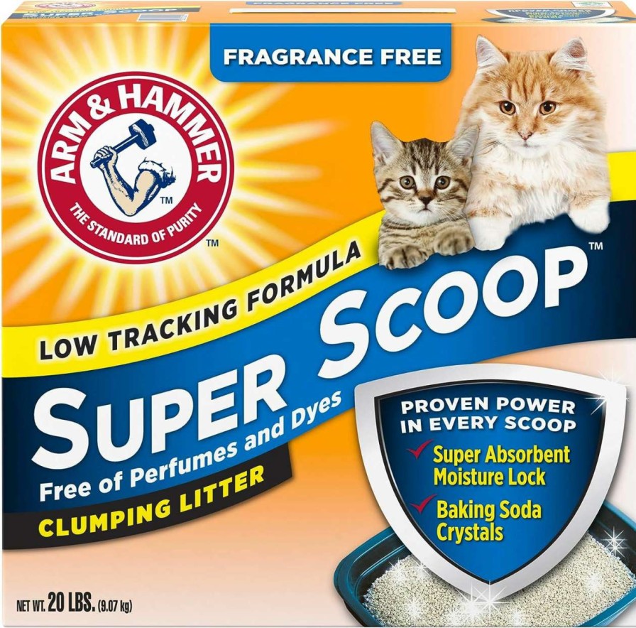 cat litter Arm & Hammer | Arm & Hammer Super Scoop Clumping Litter, Fragrance Free 14Lb