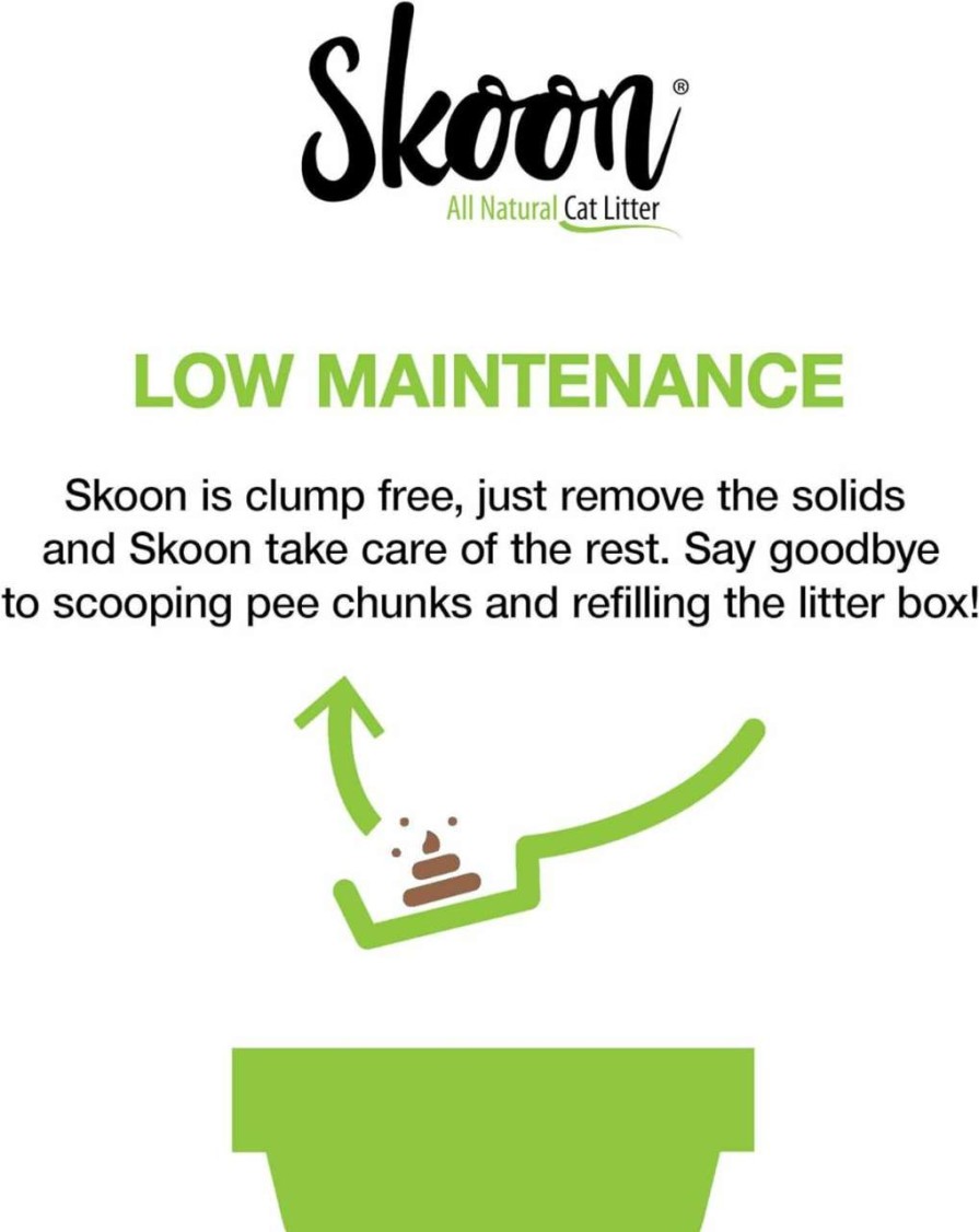 cat litter Skoon | (1 Bag) Skoon All-Natural Fine Grain Cat Litter, Unscented & Safe For Kittens. Light-Weight, Non-Clumping, Low Maintenance. Absorbs & Seals Liquids For Best Odor Control. Self-Cleaning Box Compatible.