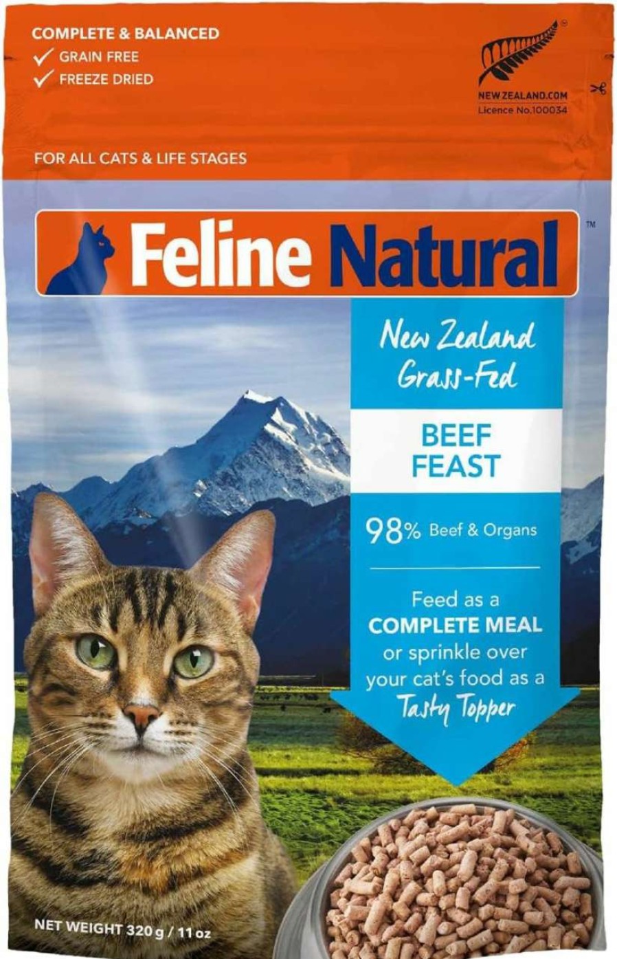 cat food Feline Natural | Feline Natural Grain-Free Freeze Dried Cat Food, Lamb & Salmon 3.5Oz