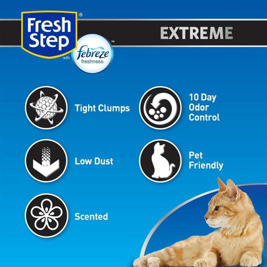 cat litter Fresh Step | Fresh Step Extreme Scented Litter With The Power Of Febreze, Clumping Cat Litter, 25 Lb